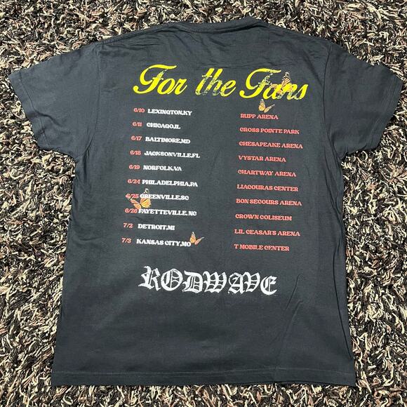 Rod Wave For The Fans Love is War Black Tee T Shirt Mens Sz M New - Picture 3 of 5